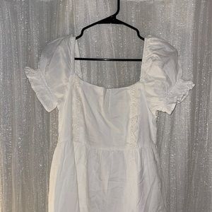 abound white cottagecore dainty milkmaid dress